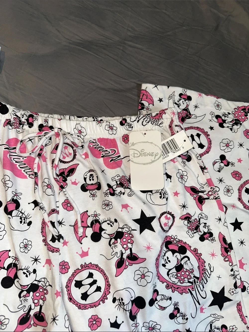 Disney Minnie Mouse White, Pink & Black Pajama Bottoms - Picture 4 of 4